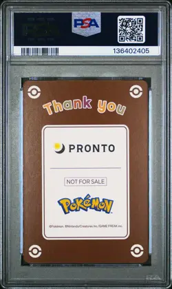 2023 POKEMON X PRONTO THANK YOU CARD VERSION 2 EEVEE/PIKACHU PSA 9 - Image 2