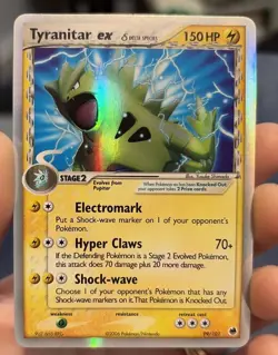 Pokemon TCG Tyranitar-EX Dragon Frontiers Holo Card 99/101 Delta Species - Image 1
