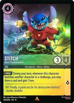 Lorcana 7-Card Lilo & Stitch Lot - NM Amber & Steel Deck - With COLD FOIL Stitch - Image 1