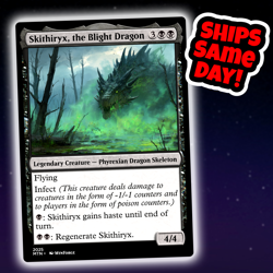 Skithiryx The Blight Dragon - Custom Art Magic: The Gathering Playtest Card - Image 1