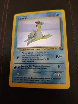 Lapras Fossil Edition Holo Pokemon Card EX/LP Condition Rare 10/62 Foil - Image 2