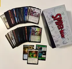 MTG Spider-man 140 Card Lot, Collector Storage Box. Anti-Venom. No Duplicates NM - Image 1