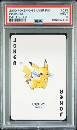 2000 POKEMON SILVER VERSION PART 2 PLAYING CARDS JOKER #025 PIKACHU PSA 9 - Image 1