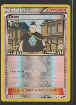 Tierno 112/122 UC Reverse Holo Pokemon TCG Card BREAKpoint NM - Image 1