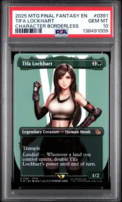 2025 MTG FINAL FANTASY CHARACTER BORDERLESS #0391 TIFA LOCKHART PSA 10 - Image 1