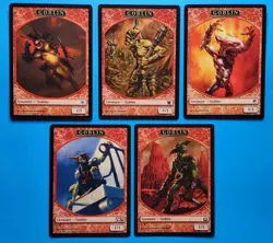 MTG 5 - Goblin Tokens (All Different Art) NM Various Sets Magic Red 1/1 - Image 1