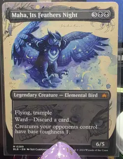 Maha, Its Feathers Night (Borderless) Bloomburrow Regular - Image 1