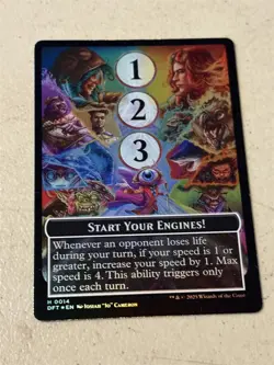 mtg foil token Start Your Engines // Max Speed, 0014, Aetherdrift, unplayed - Image 1