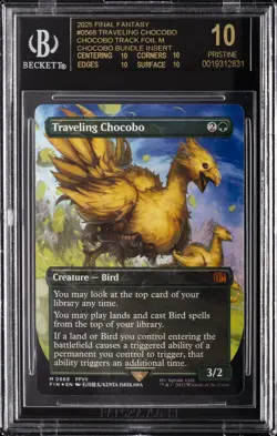 2025 MAGIC THE GATHERING FINAL FANTASY #568 TRAVELING CHOCOBO BGS 10 BLACK LABEL - Image 1