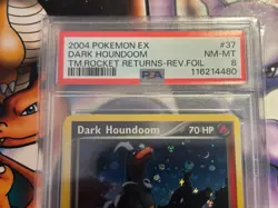 2004 Pokemon EX ~ Rocket Returns ~ Dark Houndoom Rev. Foil #37 ~ PSA 8 NM-MT - Image 2
