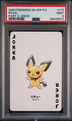 2000 Pokemon Silver Version Part 2 Playing Cards Poker - Pichu PSA 9 - Image 2
