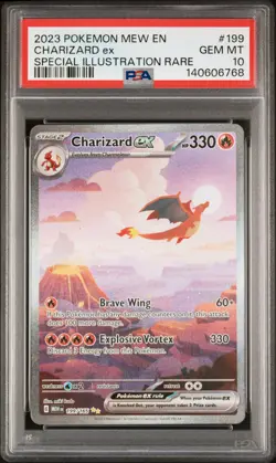 2023 POKEMON MEW EN-151 SPECIAL ILLUSTRATION RARE #199 CHARIZARD EX PSA 10 - Image 1