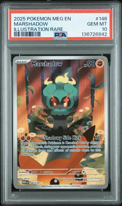 2025 POKEMON MEG EN-MEGA EVOLUTION ILLUSTRATION RARE #146 MARSHADOW PSA 10 - Image 1