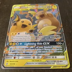 Raichu & Alolan Raichu GX 54/236 Pokemon TCG Sun & Moon Unified Minds 2019 - Image 2