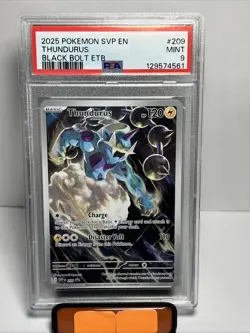 2025 POKEMON SVP EN-SV BLACK BOLT ETB PROMO #209 THUNDURUS PSA 9 - Image 1