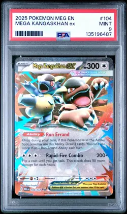 2025 POKEMON MEG EN-MEGA EVOLUTION #104 MEGA KANGASKHAN EX PSA 9 - Image 1