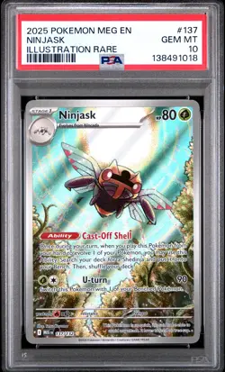 2025 POKEMON MEG EN-MEGA EVOLUTION ILLUSTRATION RARE #137 NINJASK PSA 10 - Image 1