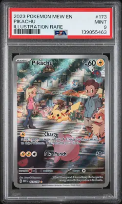 2023 POKEMON MEW EN-151 ILLUSTRATION RARE #173 PIKACHU PSA 9 - Image 1