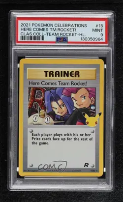 Here Comes Team Rocket! (Team Rocket) Pokemon Celebrations Classic PSA 9 - Image 1