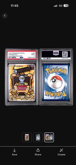2023 POKEMON PAR EN-PARADOX RIFT ILLUSTRATION RARE #198 GIMMIGHOUL PSA 9 - Image 3
