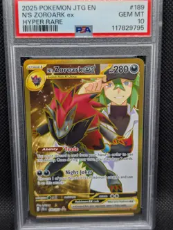 Pokemon N's Zoroark ex 189/159 Sv09: Journey Together Holo PSA 10🔥🔥 - Image 1
