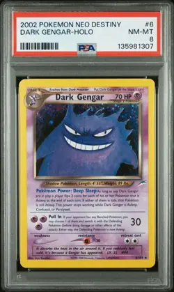 2002 POKEMON NEO DESTINY #6 DARK GENGAR-HOLO PSA 8 - Image 1