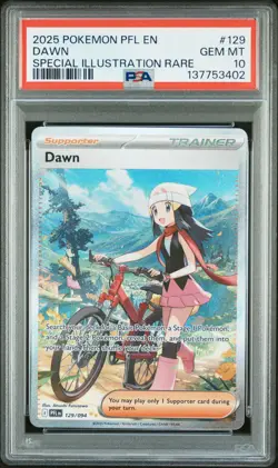 2025 POKEMON PFL EN-PHANTASMAL FLAMES SPECIAL ILLUSTRATION RARE #129 DAWN PSA 10 - Image 1