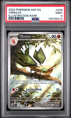 2024 POKEMON SSP EN-SURGING SPARKS ILLUSTRATION RARE #206 VIBRAVA PSA 9 - Image 1