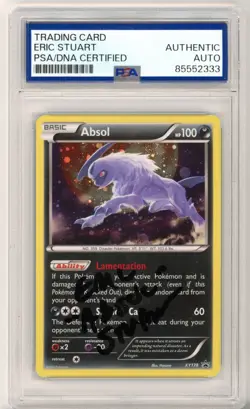 PSA Eric Stuart Signed Absol XY178 XY Black Star Promo Holo Pokemon TCG 2016 - Image 1