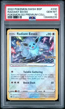 2022 POKEMON SWSH BLACK STAR PROMO #230 RADIANT EEVEE PSA 10 - Image 1
