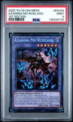 2025 PSA 9 YUGIOH MP25 SECRET RARE AZAMINA MU RCIELAGO 💫 - Image 1