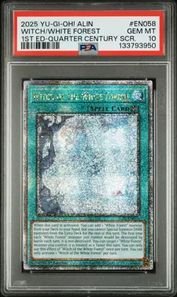 2025 YU-GI-OH! ALIN-ALLIANCE INSIGHT #EN058 WITCH OF THE WHITE FOREST PSA 10 - Image 1