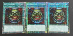 2025 YUGIOH MP25 1ST ED STARLIGHT RARE POT OF GREED X3 NM SET - Image 1