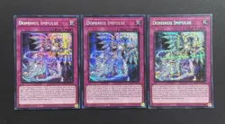 2025 YUGIOH MP25 1ST ED SECRET RARE DOMINUS IMPULSE X3 NM SET - Image 1
