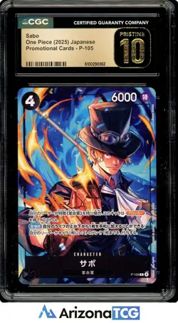 One Piece 2025 Sabo P-105 Japanese Promo BLACK LABEL CGC 10 - Image 1