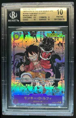2024 One Piece Japanese Monkey D. Luffy Manga Art SEC #OP09-119 BGS 10 Pristine - Image 1