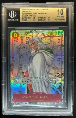 2024 One Piece Japanese Silvers Rayleigh Manga Art #OP08-118 BGS 10 Pristine - Image 1