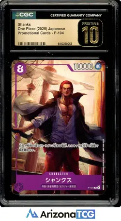 One Piece 2025 Shanks P-104 One Piece Promo Japanese BLACK LABEL CGC 10 - Image 1