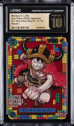 2025 ONE PIECE PC: ONE PIECE DAY '25 JPN PROMO MONKEY D. LUFFY CGC 10 PRISTINE - Image 1