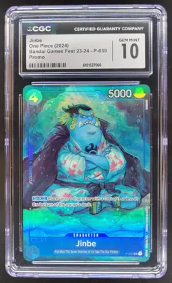 2022 ONE PIECE CCG JINBE BANDAI GAMES FEST PROMO P-30 CGC 10 B RC7 - Image 1