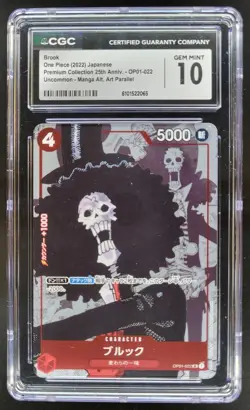 2022 ONE PIECE CCG JAPANESE BROOK MANGA ALT ART OP01-022 CGC 10 B RC7 - Image 1