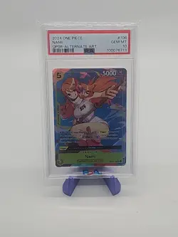 Bandai One Piece Nami OP08-106 Two Legends Alt Art Foil PSA 10 2024 - Image 1