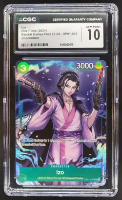 2024 ONE PIECE CCG IZO BANDAI GAMES FEST OP01-033 CGC 10 B RC7 - Image 1