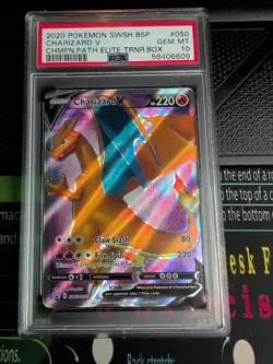 Charizard v SWSH050 Champions Path ETB Promo Card PSA 10 - Image 3