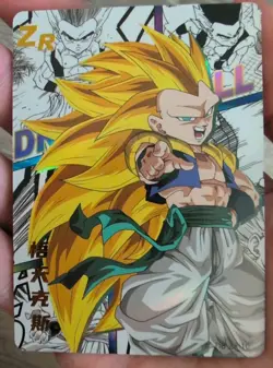 SS3 Super Saiyan 3 Gotenks Dragon Ball Z Thick Textured Holo Foil ZR Card Buu - Image 1