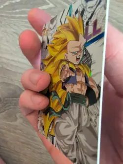 SS3 Super Saiyan 3 Gotenks Dragon Ball Z Thick Textured Holo Foil ZR Card Buu - Image 3