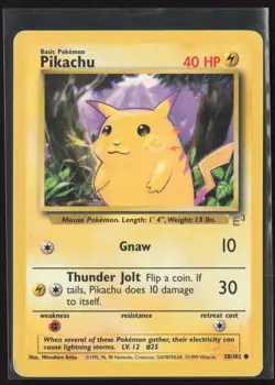 Pikachu E3 Stamped Pokemon Card Base Set 58/102 Yellow Cheeks - Image 1