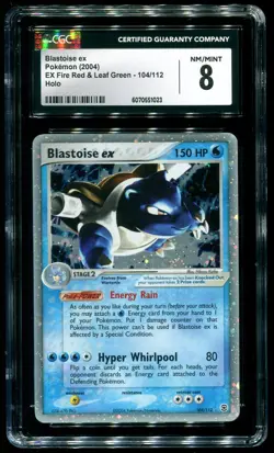 CGC 8 Blastoise ex Holo Rare EX Fire Red & Leaf Green 2004 Pokemon Card #104 - Image 1