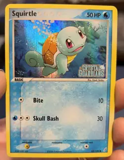 Pokemon TCG Squirtle Stamped Holo Card 63/100 EX Crystal Guardians - Image 1