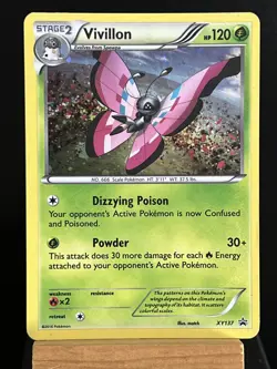 Pokemon Card Vivillon XY137 Black Star Promo Half Art Good Condition - Image 1